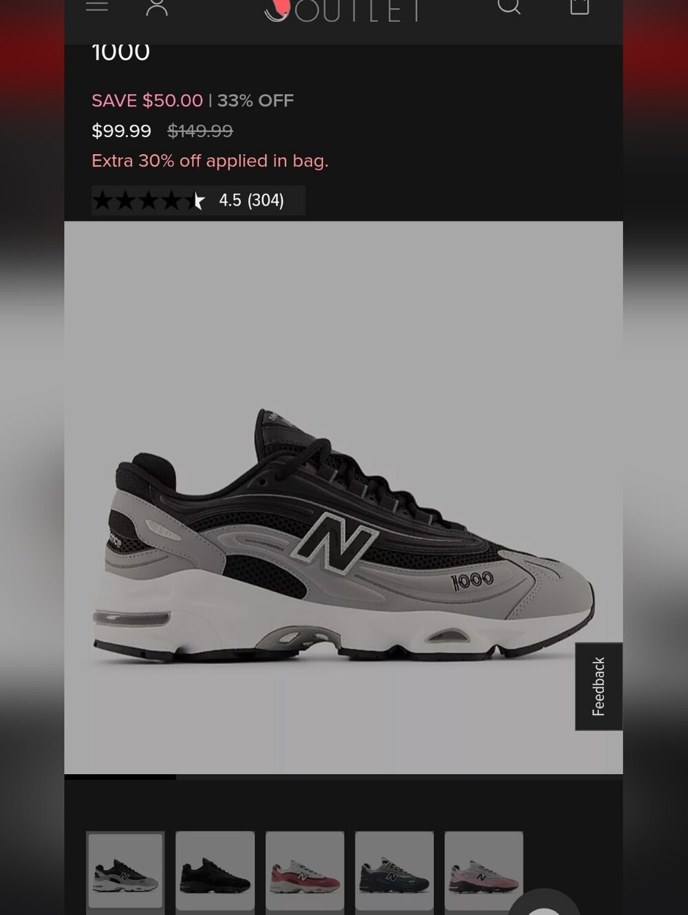 New Balance 1000 Grey & Black Size 12 Mens - Picture 4 of 10